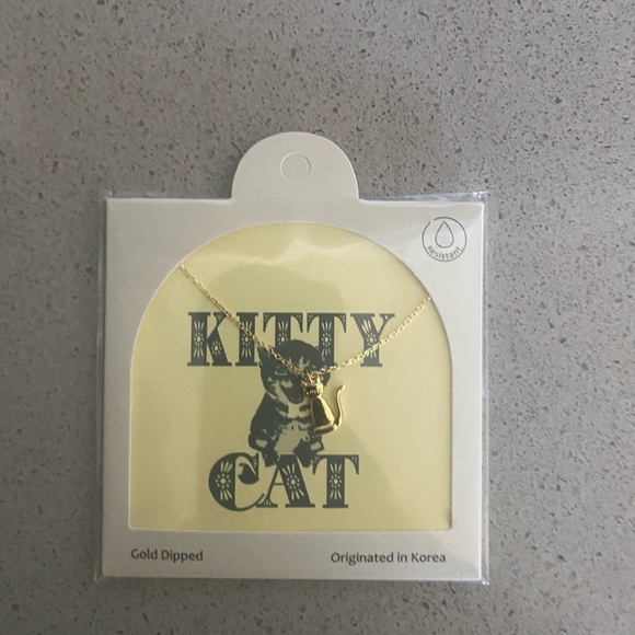 Elegant Gold Dipped Cat Pendant Necklace